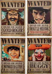 One Piece Fridge Magnet 4-pack Wanted