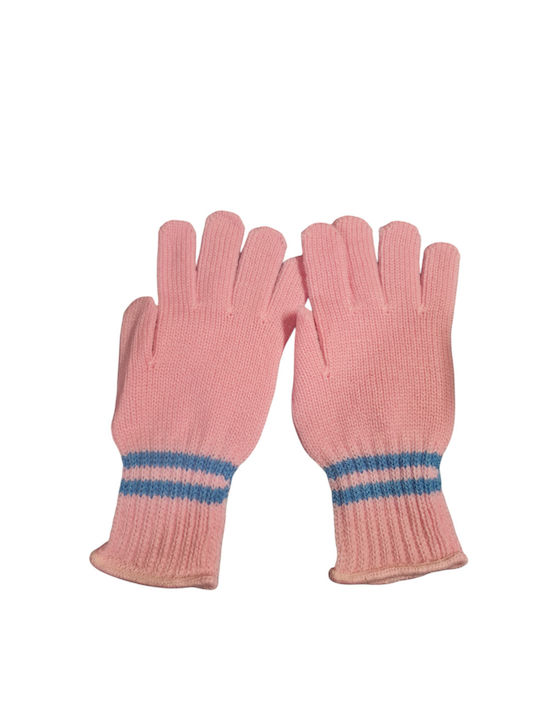 Knitted Pink Kids Gloves