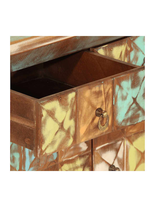 Sideboard made of Solid Wood & Metal with Drawers Colorful 70x35x70cm