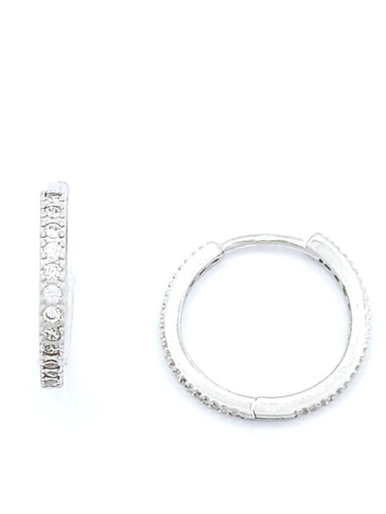 PS Silver Earrings Hoops made of Silver with Stones