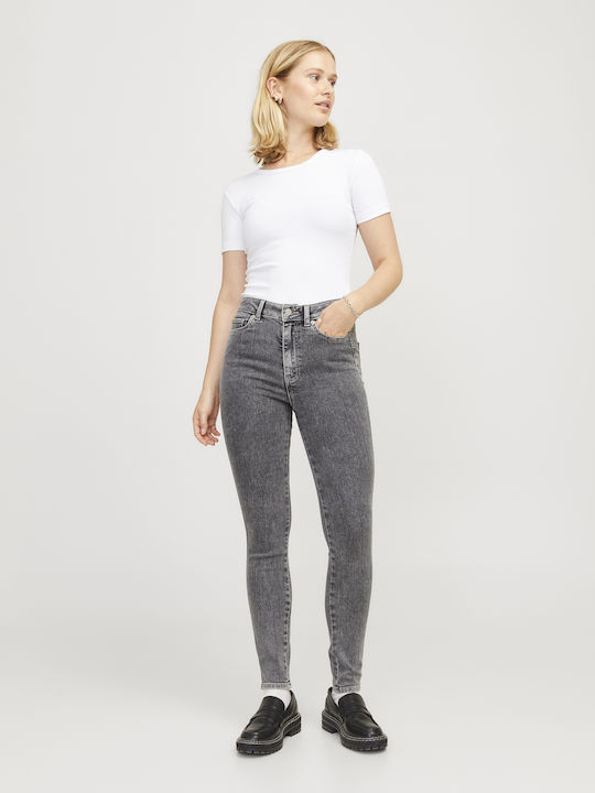 Vienna High Waist Women's Jean Trousers in Skinny Fit Gray