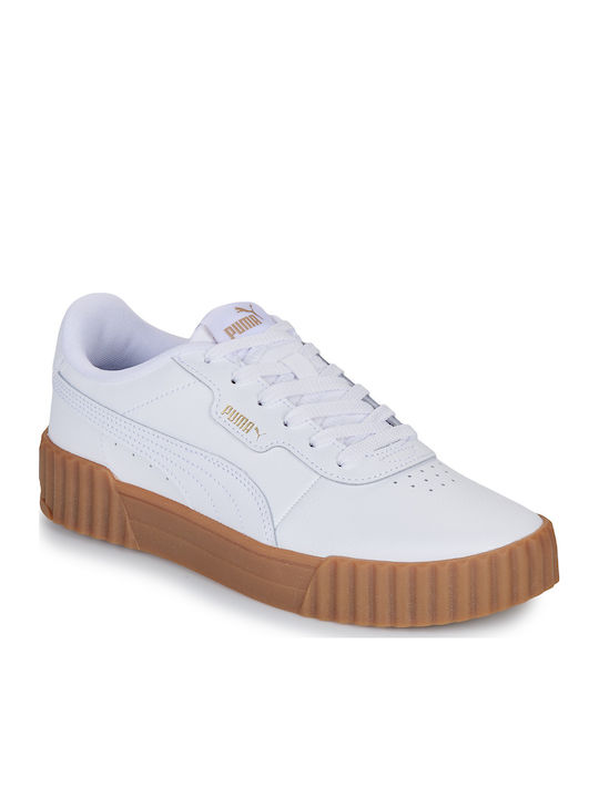 PUMA Carina 3.0 Γυναικεία Flatforms Sneakers Λευκά