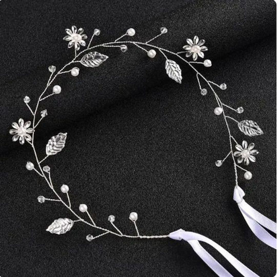 Unique Bridal Hair Decoration Silver Leaf Design Pearls Harper Dimensions Length 36cm
