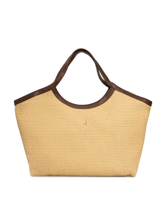 Replay Straw Women's Bag Shopper Shoulder Brown