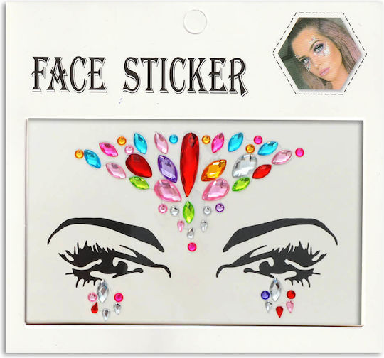 Sticker Față 3D Artă pentru Unghii Bijuterii pentru Față și Unghii 201062-4 Albastru