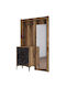 Berlin Entry Furniture with Shoe Rack Marble Effect Black-walnut 120x35x200cm