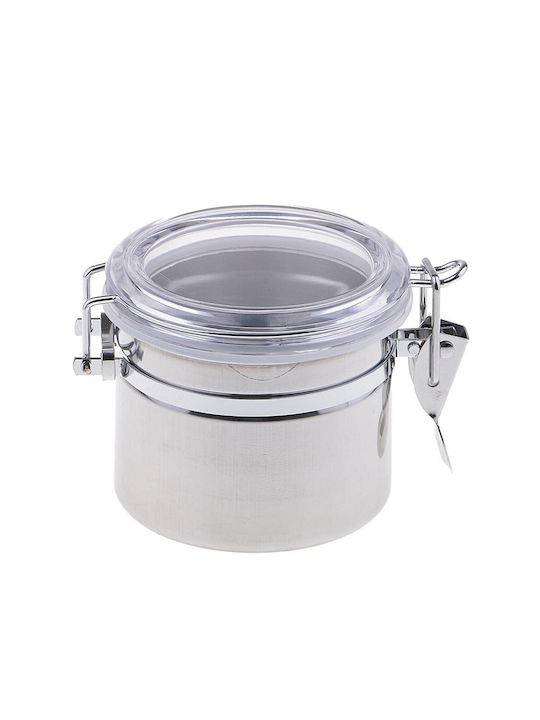 General Use Vase with Airtight Lid Made of Silver Stainless Steel 500ml 1 Piece