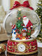 Beleuchtet Weihnachtliche Glas Figur mit Musik Deluxe Uhr
