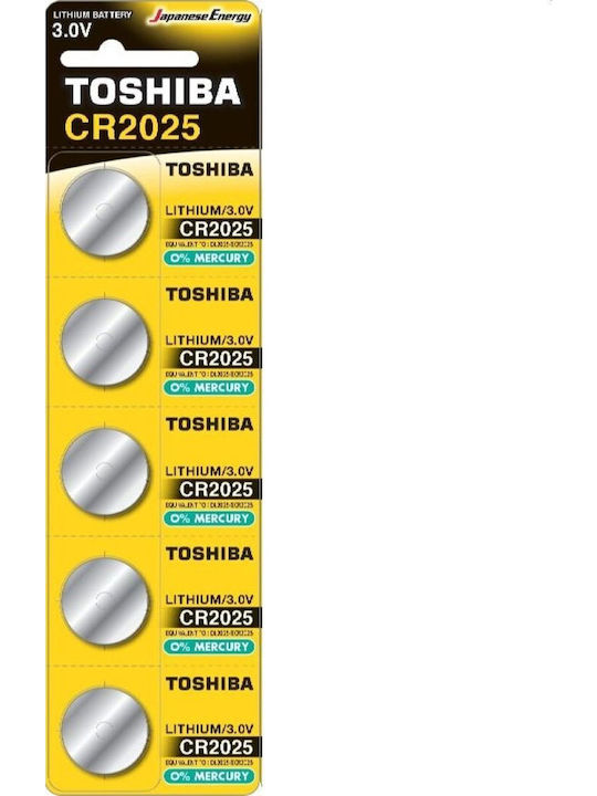 Toshiba Μπαταρίες Λιθίου Ρολογιών CR2025 3V 5τμχ