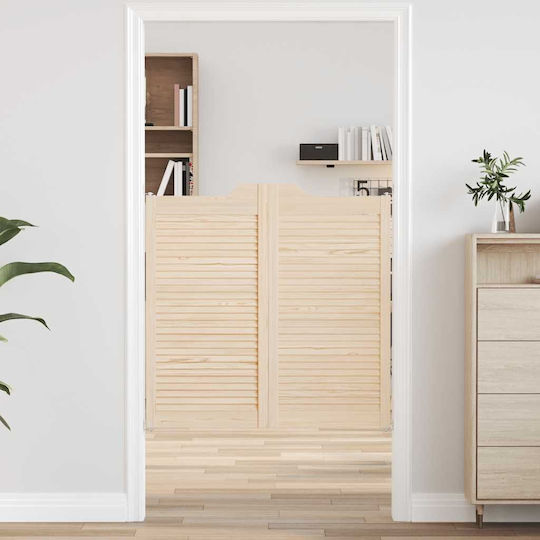 Swing Doors Louvred Design 1-pair 100x100 Cm Μασίφ Ξύλο Πεύκο Καφέ 100 X 100 Cm