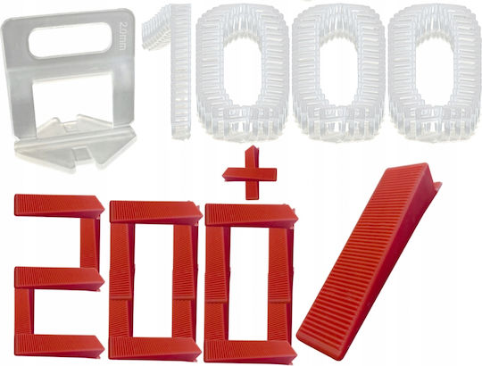Tile Leveling Clips 2.0 Mm Set 100 Pieces X10 200 Wedges 2.0 Mm