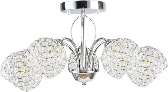 Agora Lighting Plafonieră de Tavan Argintiu cu Soclu E14
