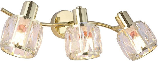 Agora Lighting Πλαφονιέρα Οροφής 49εκ. Χρυσή με Ντουί E14 με Κρύσταλλα