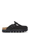 Boston PAP Flach Leder Mules in Schwarz Farbe