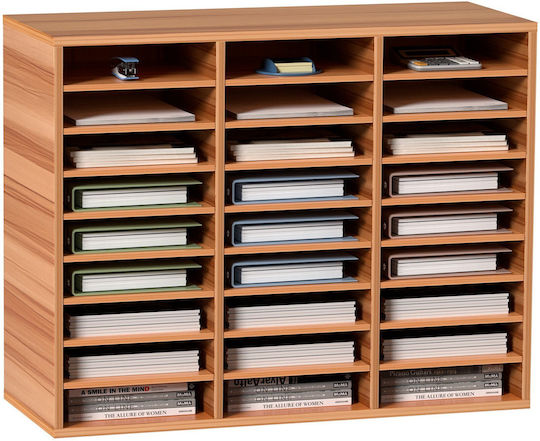 Vevor Wood Literature Organizer File Sorter Βάση Αποθήκευσης Χαρτιού 27 Υποδοχές Λευκό