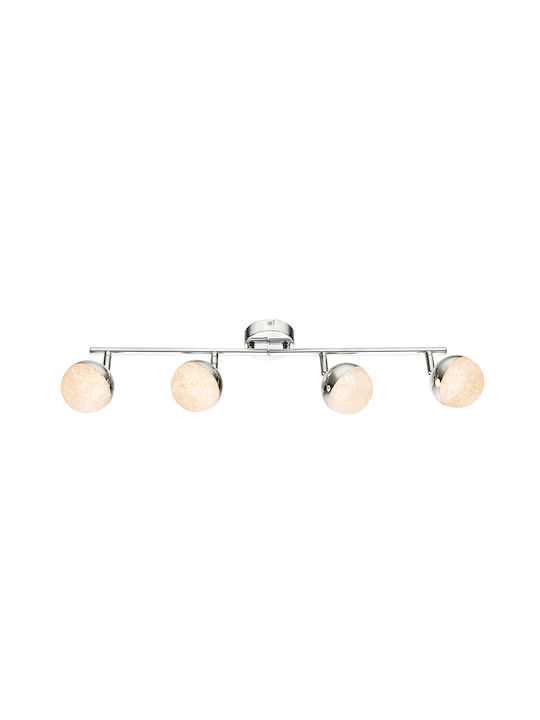 Agora Lighting Πλαφονιέρα Οροφής 60εκ. Ασημί με Ενσωματωμένο LED