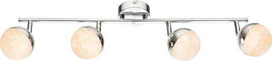Agora Lighting Πλαφονιέρα Οροφής 60εκ. Ασημί με Ενσωματωμένο LED