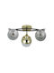 Agora Lighting Πλαφονιέρα Οροφής Χρυσή με Ντουί E27