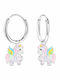 Children's Hypoallergenic Hoop Earrings Unicorn Silver 925