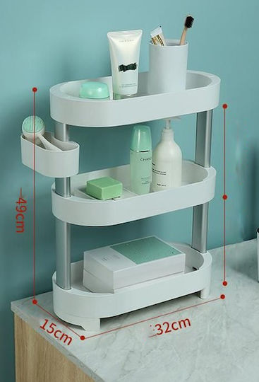 ForHome Ραφιέρα Μπανιέρας Πλαστική με 3 Ράφια 32x15x49cm