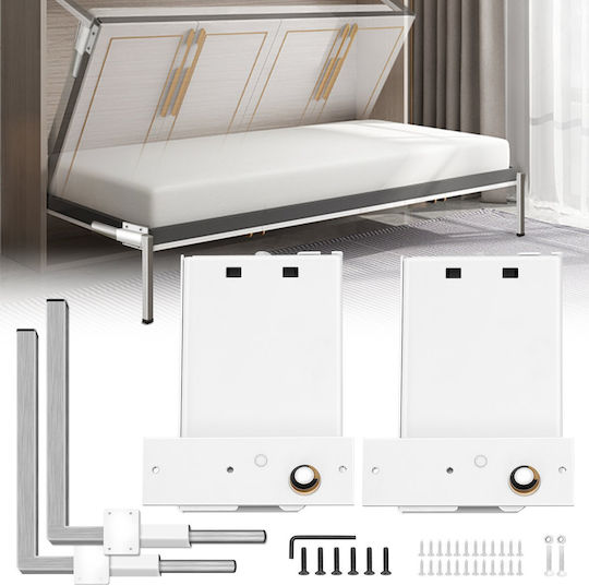 Vevor Murphy Wall Mounting Springs Heavy Duty Mechanism Hardware Set DIY Queen Size Bed Horizontal White