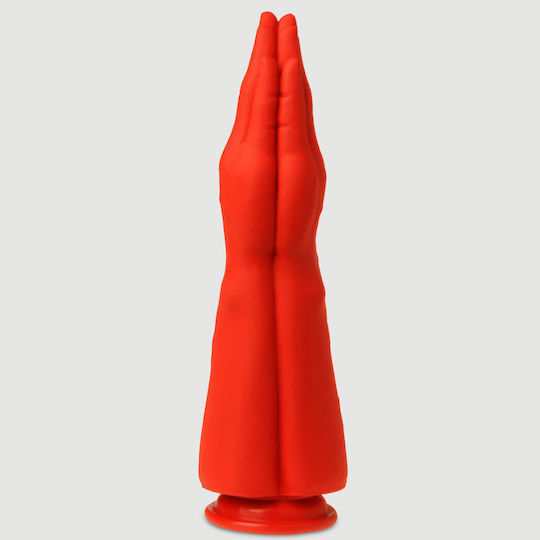 Διπλό Χέρι Σιλικόνης Fisting Βεντούζα Double Silicone Fisting Hand Stretch No 3 30 X 9 Cm Κόκκινο