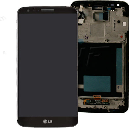 LG Οθόνη με Μηχανισμό Αφής και Πλαίσιο για LG D802 G2 (Μαύρο)