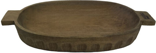 Nakaro Wood Πιατέλα Σερβιρίσματος Οβάλ Ξύλινη Καφέ 45x25εκ.