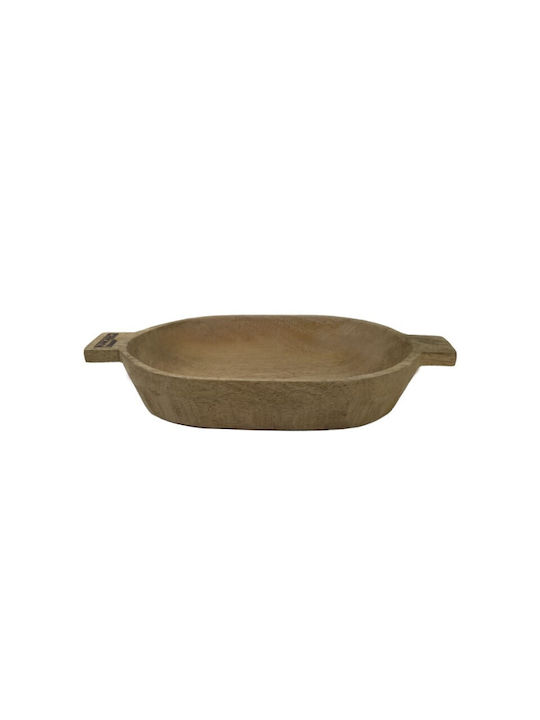 Nakaro Wood Πιατέλα Σερβιρίσματος Οβάλ Ξύλινη Καφέ 35x21εκ.