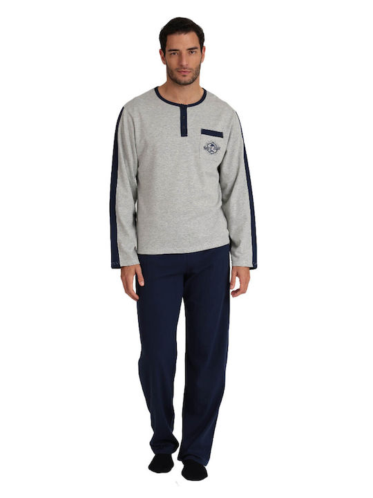 Uomo Men's Winter Pajamas Set Gray