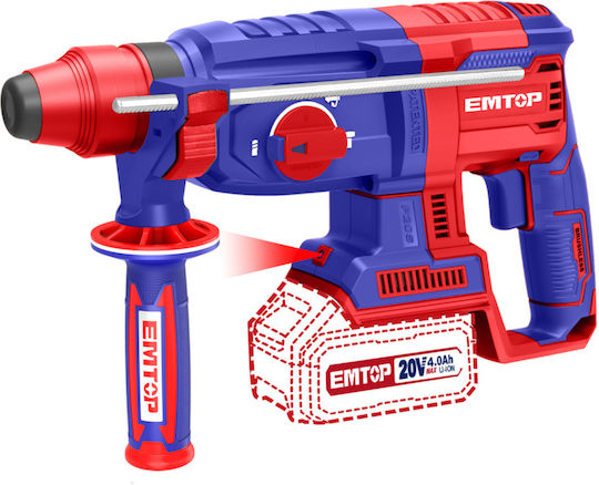 Emtop Schlag Meißelhammer Batterie Brushless 20V mit Aufnahme SDS Plus ELRH202287