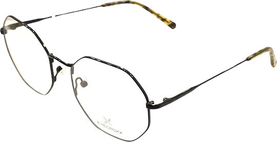 Eyecroxx 628 C3 Damen Metallbrille Polygon Schwarz
