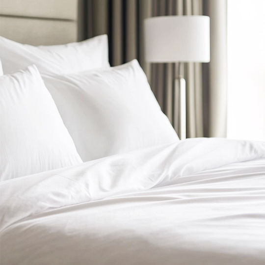 Hotel Sheet 240x270cm White 52% Cotton 48% Polyester 144tc Sidirela E-121-5