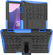 Lenovo Tab M10 3. Gen Reifenstruktur TPU + PC Tablet-Hülle Halter Blau
