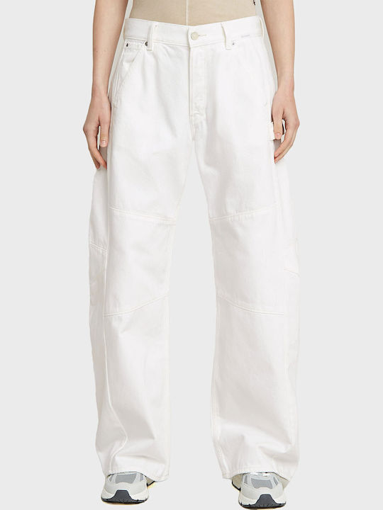 Women's Jean Trousers in Loose Fit Off White