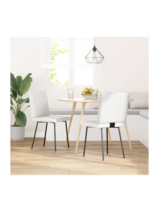 Dining Room Artificial Leather Chair White 45x5...