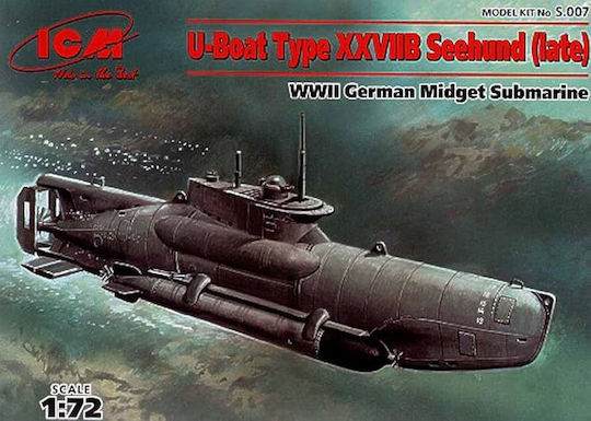 1:72 German Iiww Midget Submarine U-boot Type Xxviib Seehund Late Icm S007