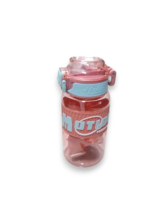 Water Bottle Plastic 600ml Pink