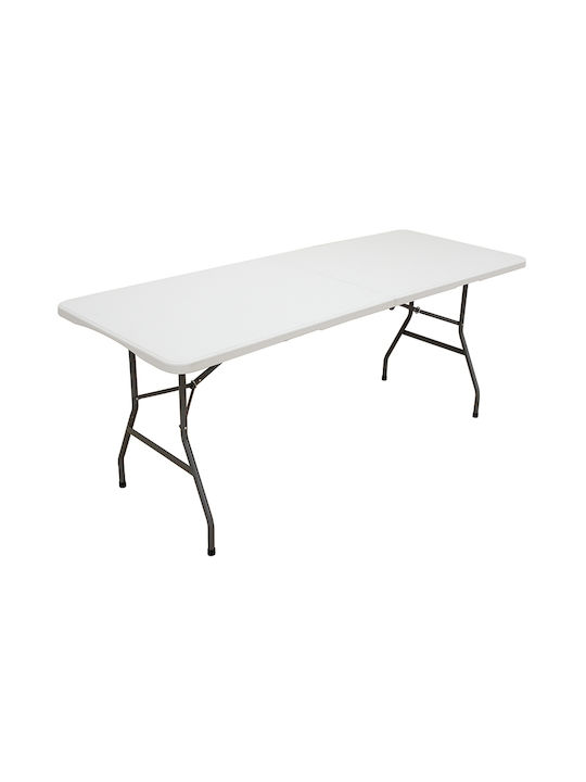 Plastic Masa Catering pentru spații exterioare Pliabil cu schelet metalic Alb 244x75x74buc