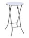 Outdoor Bar Foldable Table with Plastic Surface and Metal Frame White 61x61x110cm