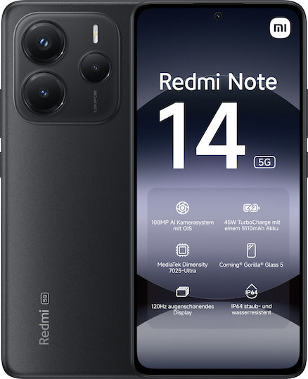 Xiaomi Redmi Note 14 5G Dual SIM (8/256GB) Negru Midnight