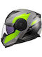 LS2 FF902 Scope II Duria Gloss Grey/H-V Yellow Motorcycle Helmet Flip-Up ECE 22.06 1750gr with Sunvisor LS2KRA113