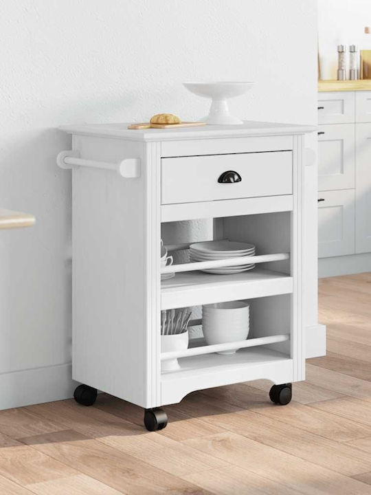 vidaXL Ραφιέρα Κουζίνας Ξύλινη 4 Θέσεων Λευκή 67.5x45x80cm