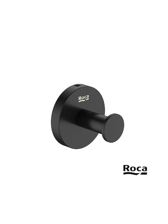 Roca Roca Bathroom Hook Single Wall-Mounted Screws Black
