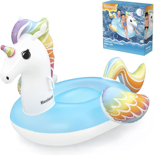 Bestway Kids' Inflatable Pool Mattress Unicorn Light Blue 163x110cm