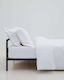 Hotel Cotton Satin Fitted Sheet Mansion Super King White
