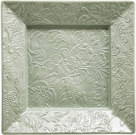 Raynaud Limoges Tray Διακοσμητική Πιατέλα Τετράγωνη Πράσινη 17x17εκ.