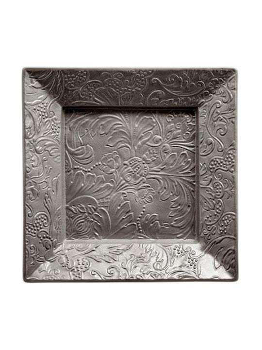 Raynaud Limoges Tray Διακοσμητική Πιατέλα Τετράγωνη Ασημί 17x17εκ.