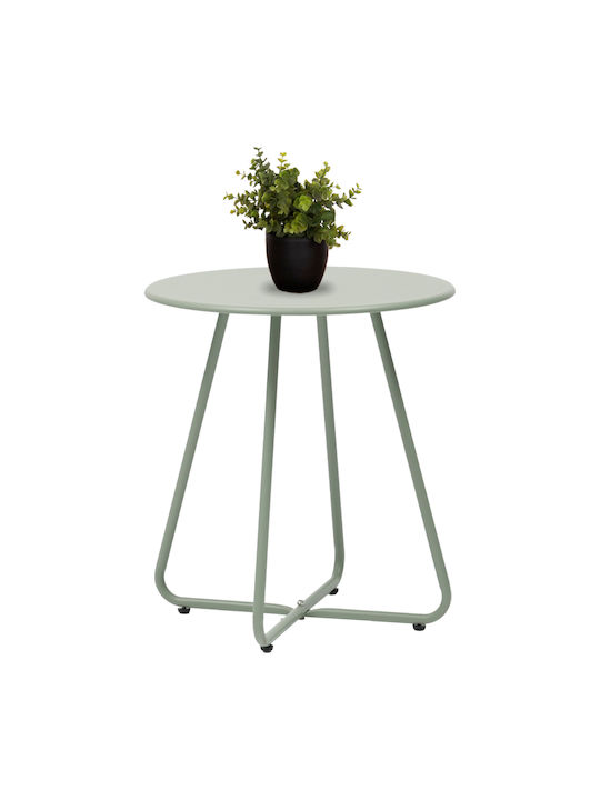 Masă Laterală Rotundă Sammon Metalică Verde M45xL45xÎ50cm