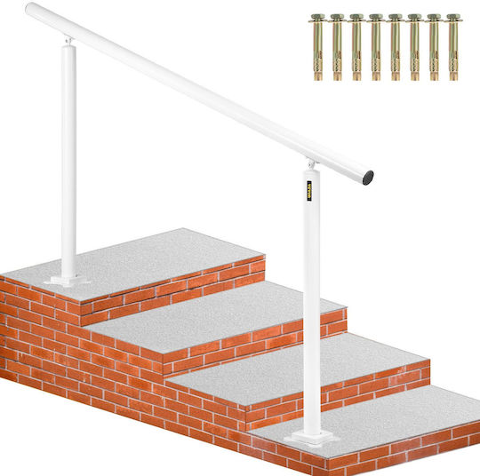 Vevor Stair Railing Set Handrails 5 Ft Outdoor 0-5 Steps Stair Handrail White Aluminum Adjustable Angle Indoor & Outdoor Stairs for Seniors